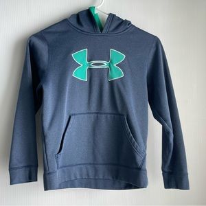 Under Armour youth small hooded long sleeve pullover sweatshirt hoodie blue